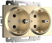 Розетка с заземлением без рамки Werkel 1-м. 2-мод. шампань рифленый картинка